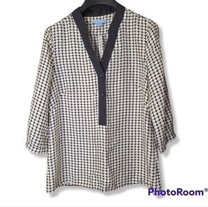 ❤️𝅺BAIA black white 100% silk 3/4 length sleeve